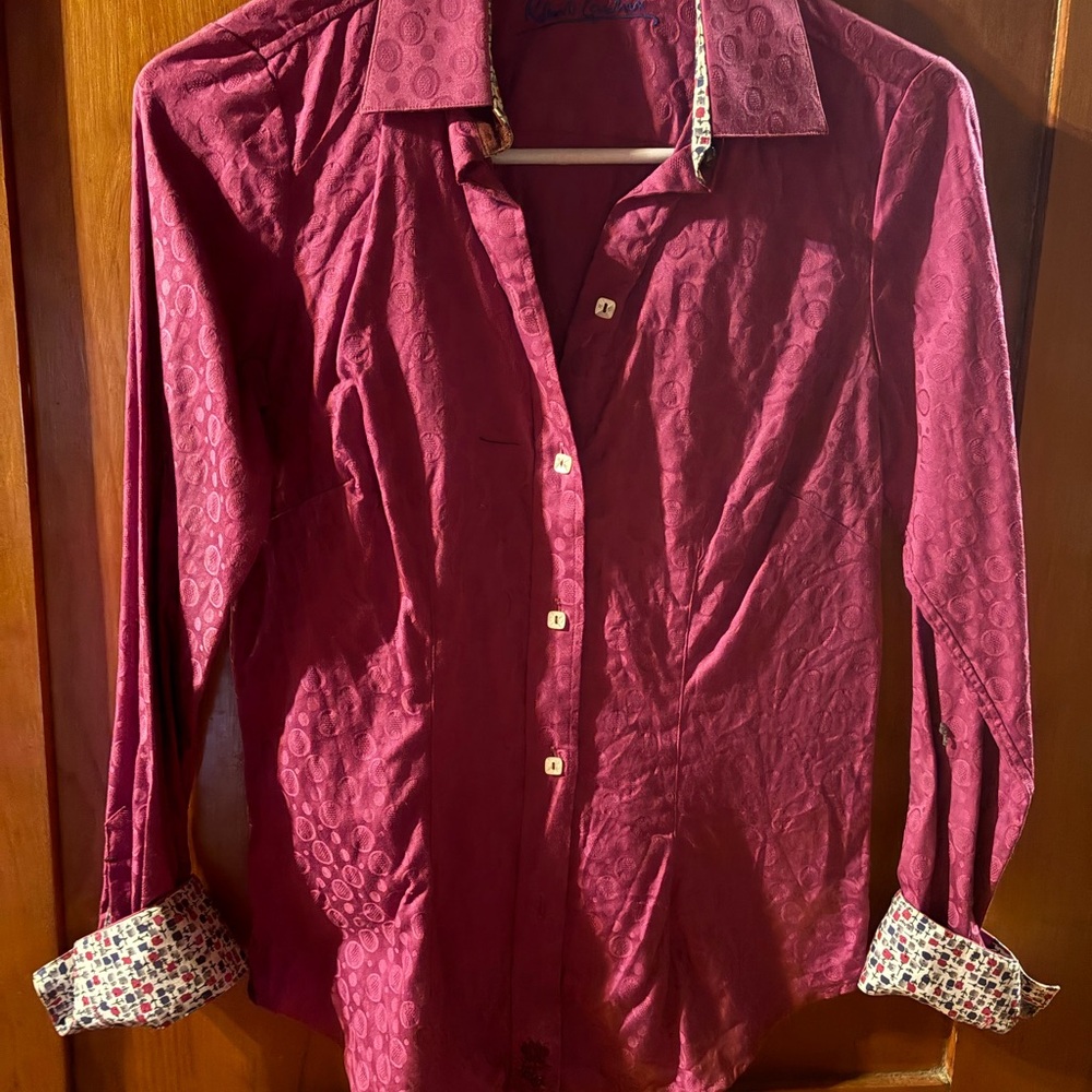 Robert Graham Burgundy Button Down Shirt
